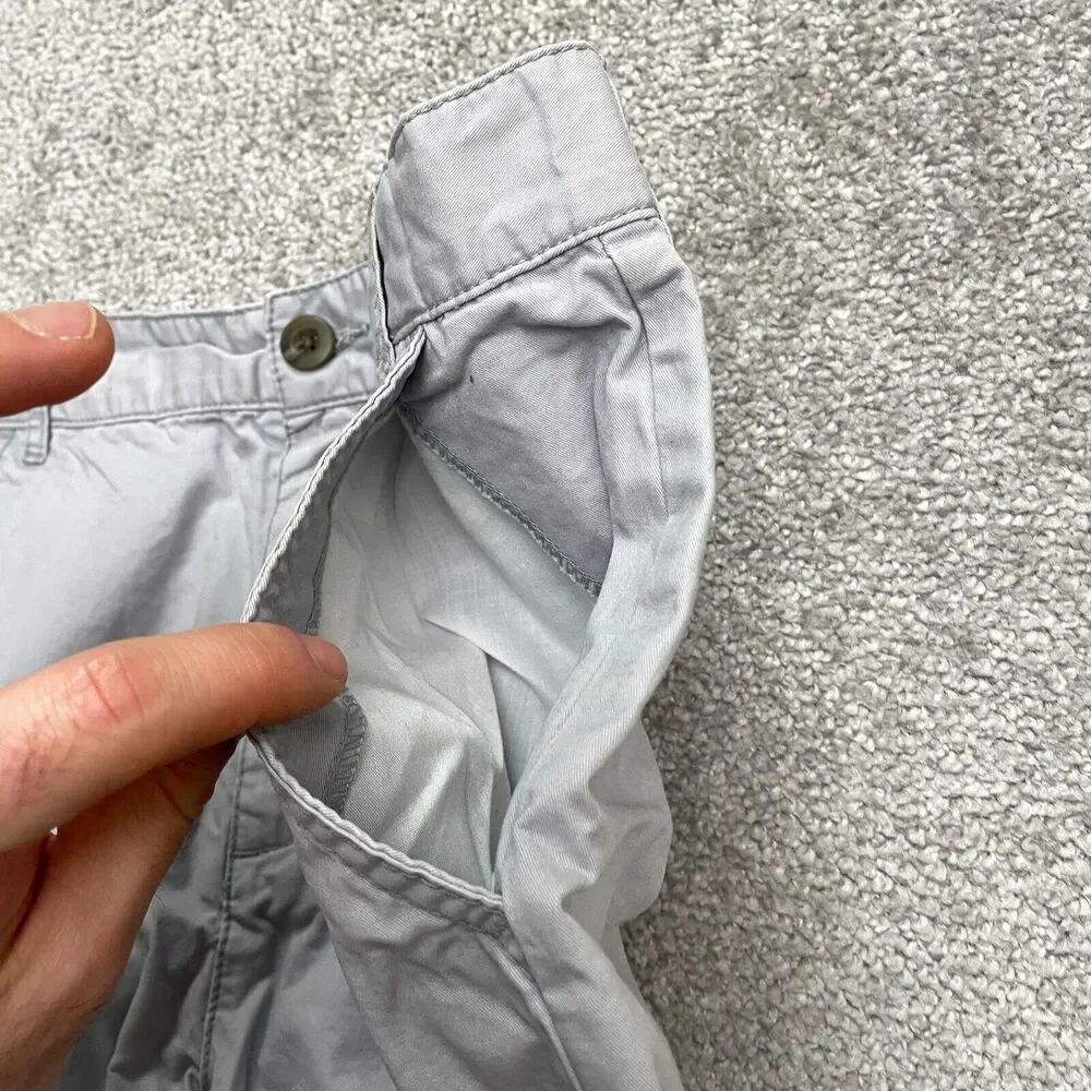 Old Navy Chino Shorts Boys Kids 14 Gray Flat Front Cotton Pockets Casual Outdoor